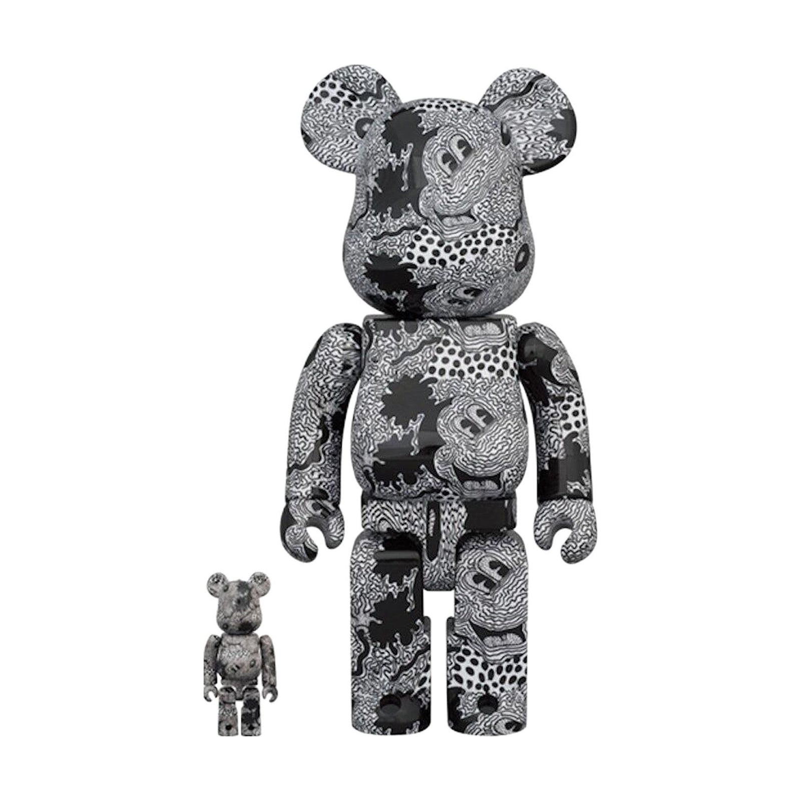 BE@RBRICK Keith Haring x Disney Mickey Mouse 100% & 400% Set front