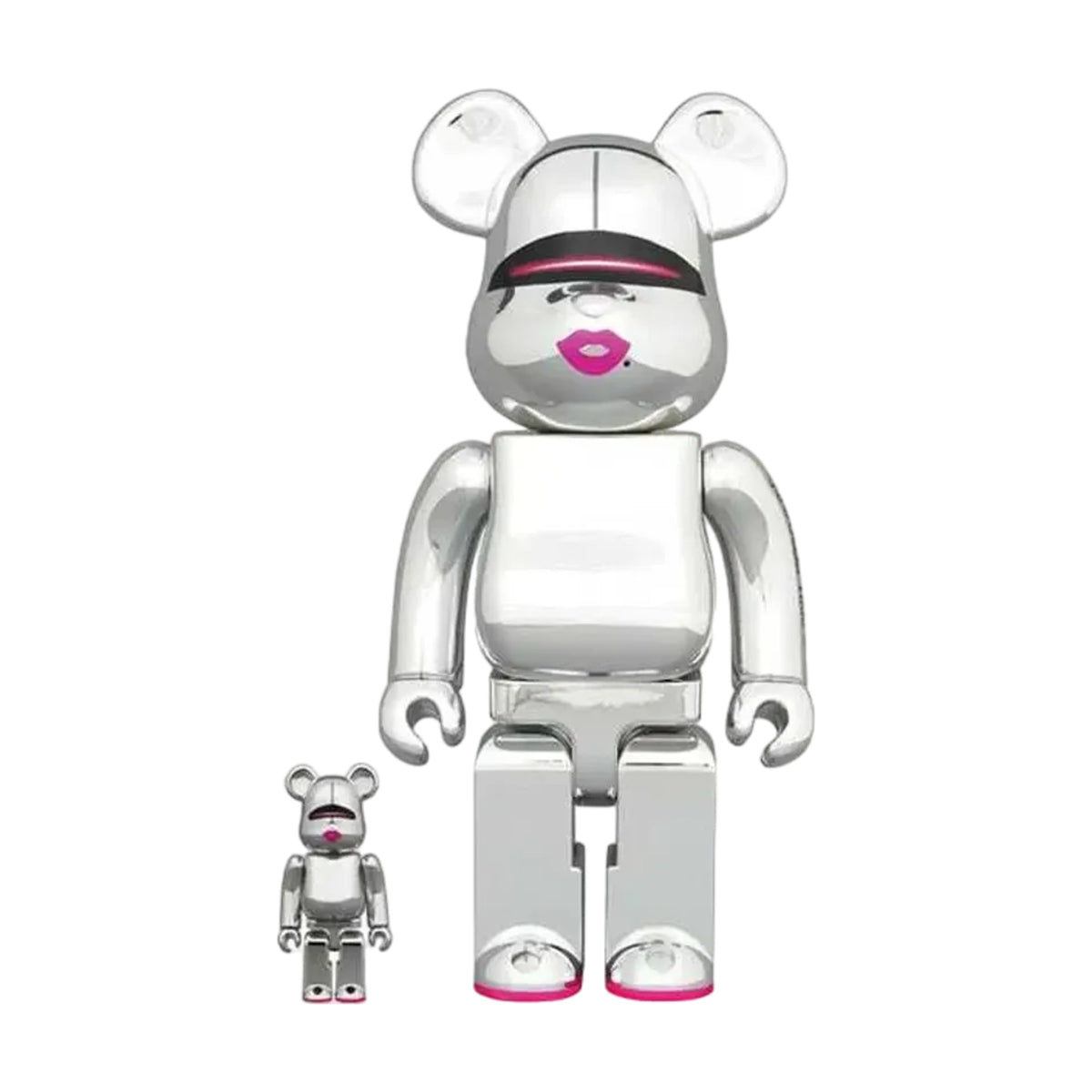 BE@RBRICK Hajime Sorayama x 2G Silver 100% & 400% Set front
