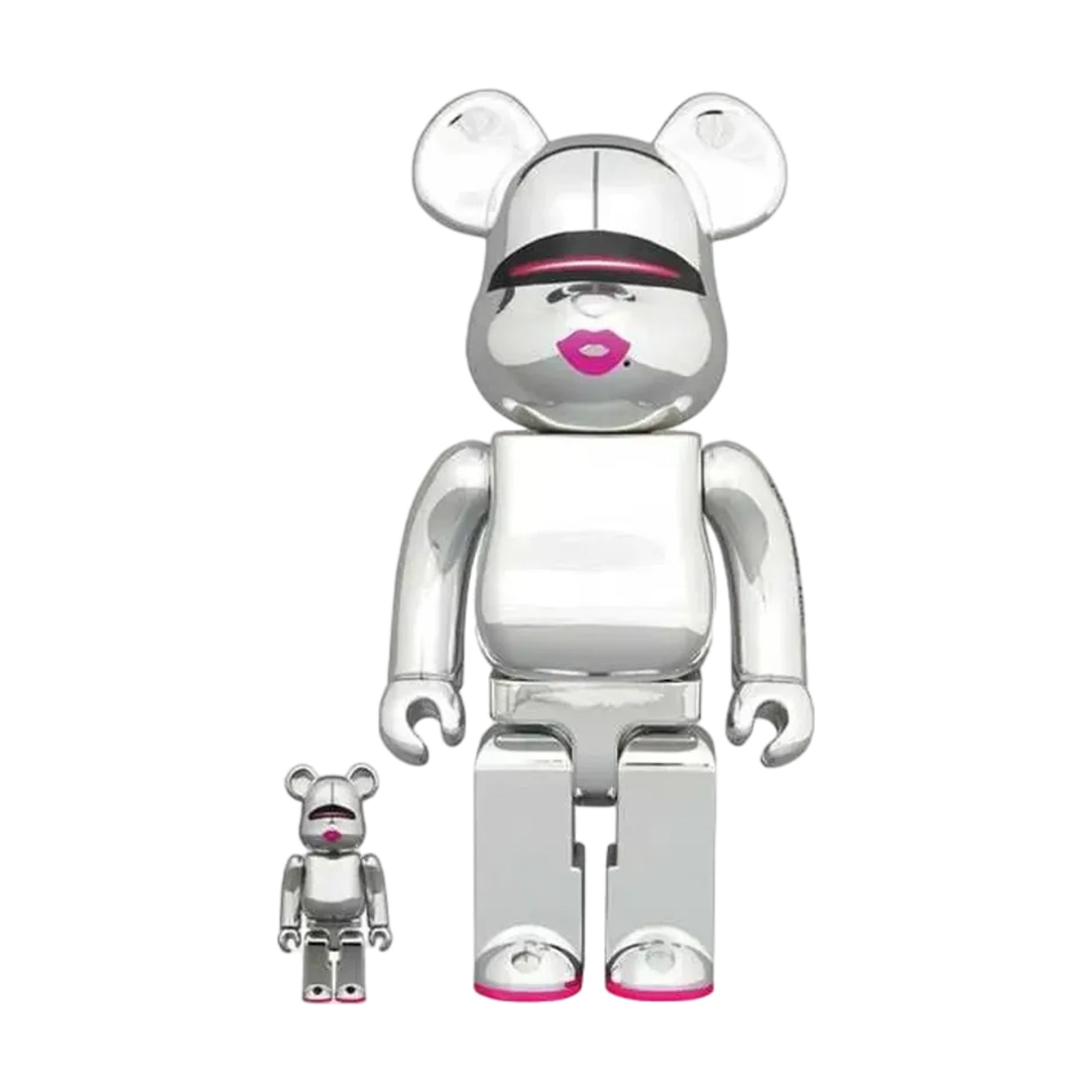 BE@RBRICK Hajime Sorayama x 2G Silver 100% & 400% Set front