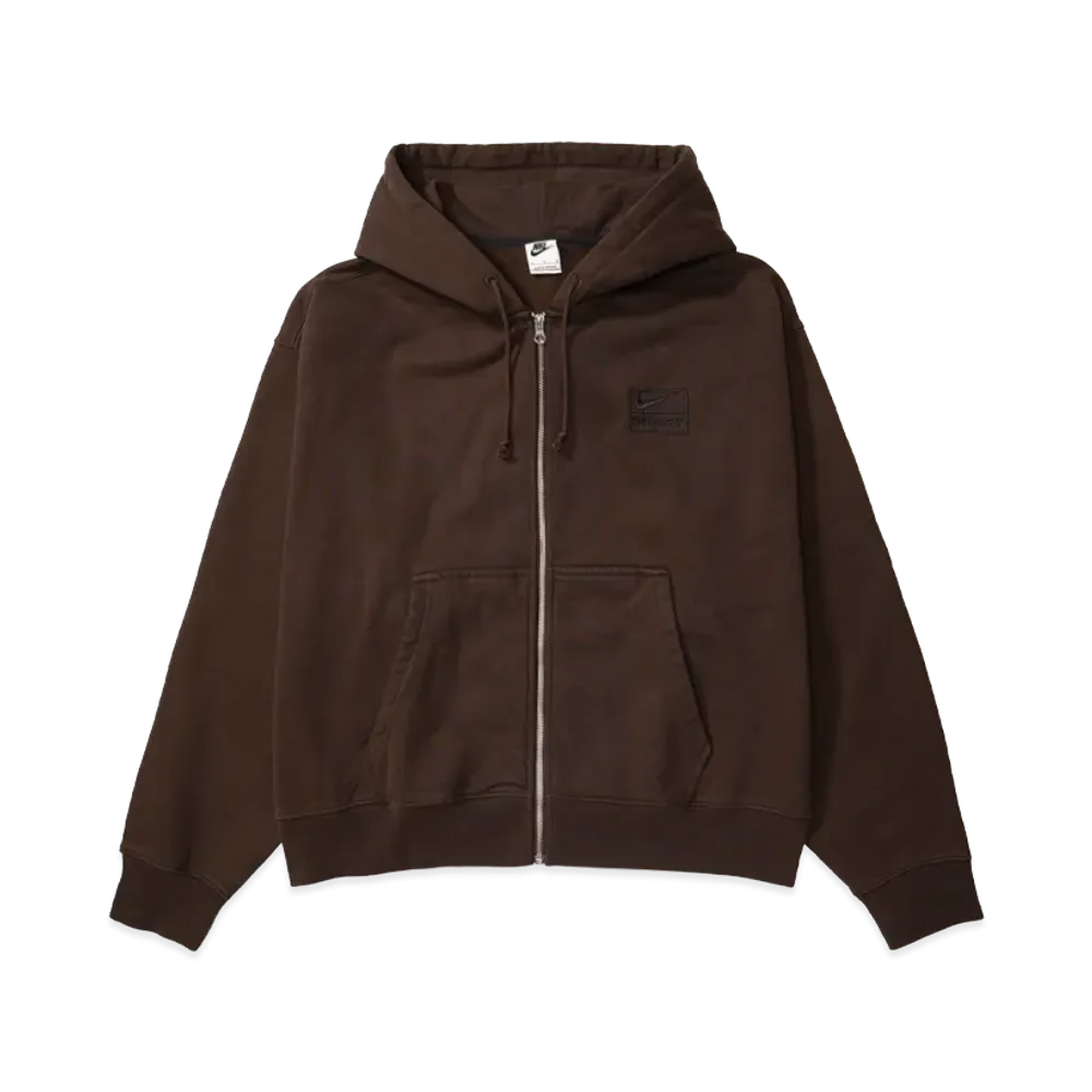 Stussy x Nike Stone Washed Fleece Zip Hoodie Dark Cinder
