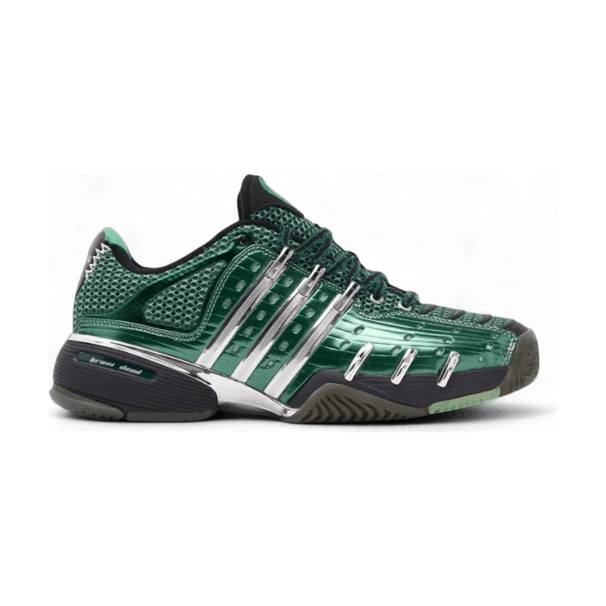Brain Dead x adidas Barricade 5 Dark Green Silver Metallic front