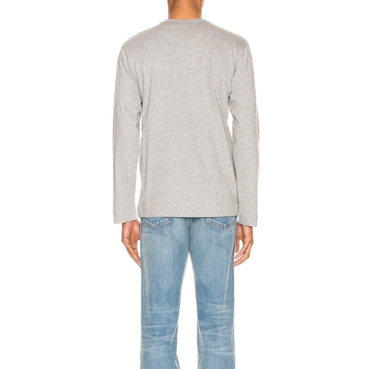 Comme des Garcons PLAY Black Emblem Cotton Long Sleeve Tee Grey - Im Your Wardrobe