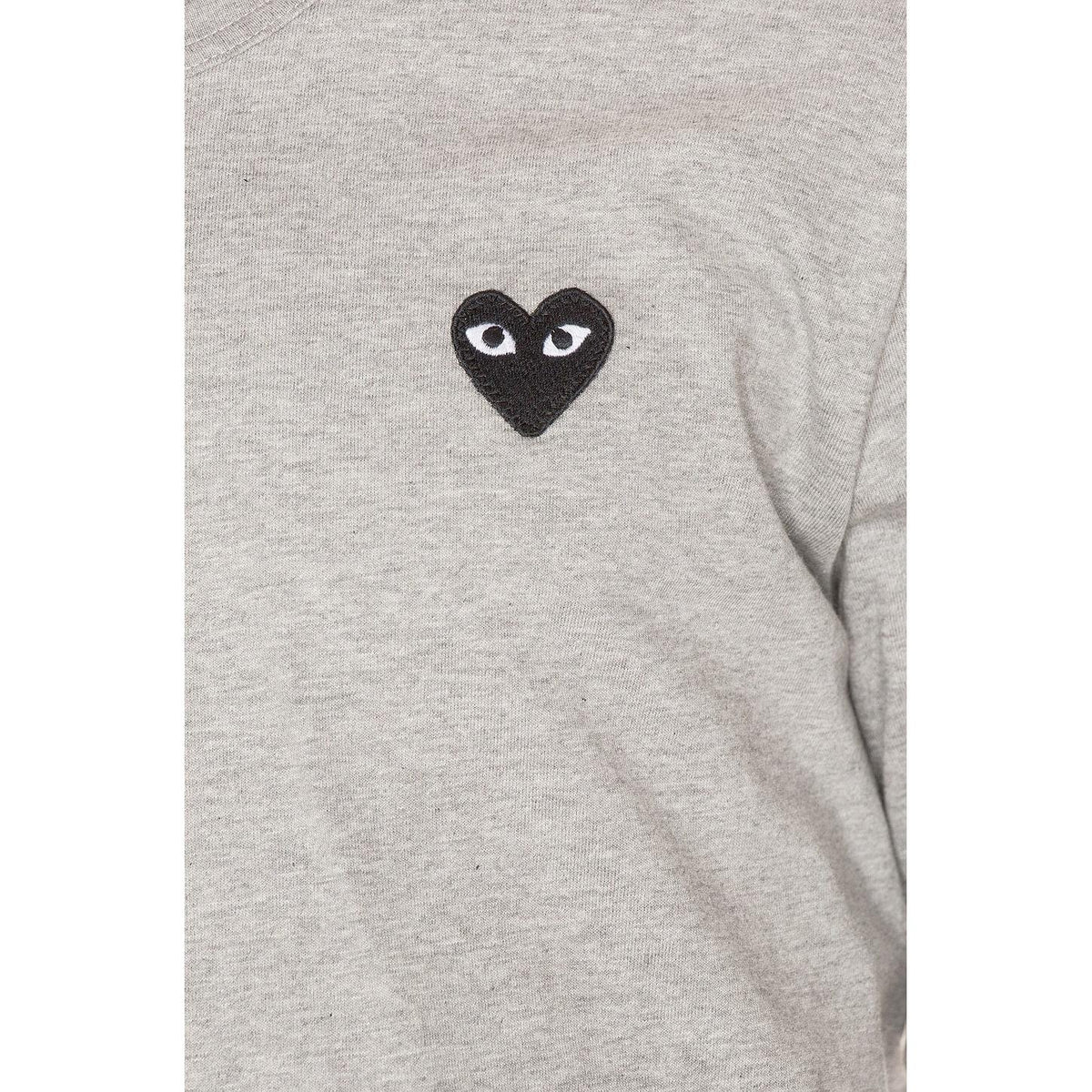Comme des Garcons PLAY Black Emblem Cotton Long Sleeve Tee Grey - Im Your Wardrobe