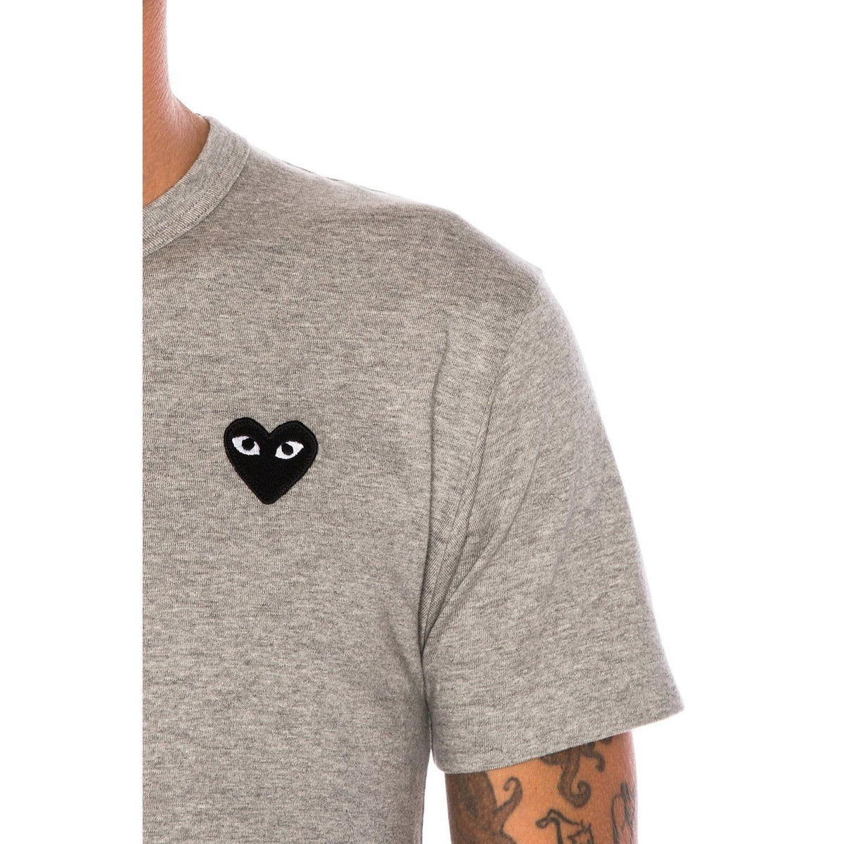 Comme des Garcons PLAY Black Emblem Cotton Tee Grey - Im Your Wardrobe