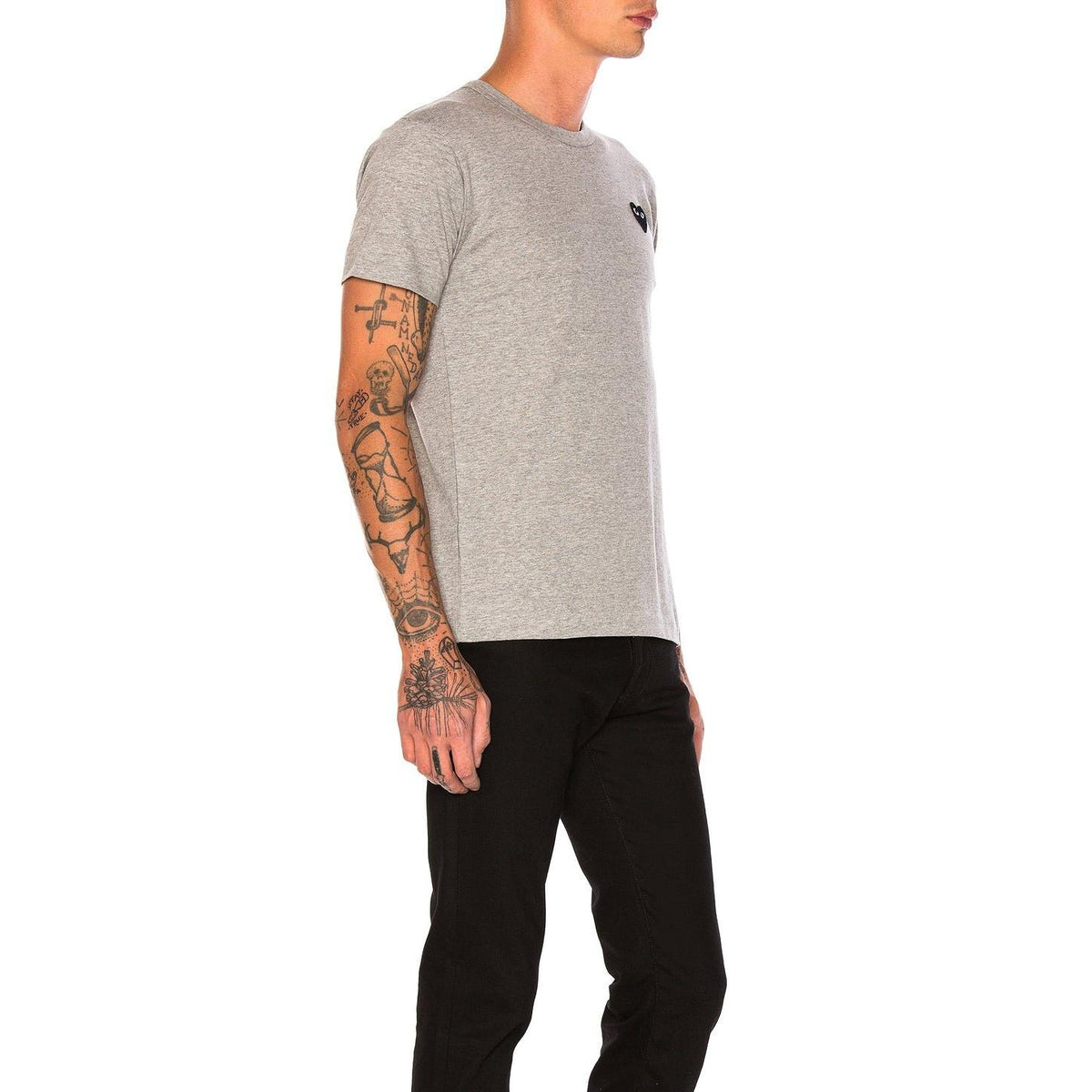 Comme des Garcons PLAY Black Emblem Cotton Tee Grey - Im Your Wardrobe