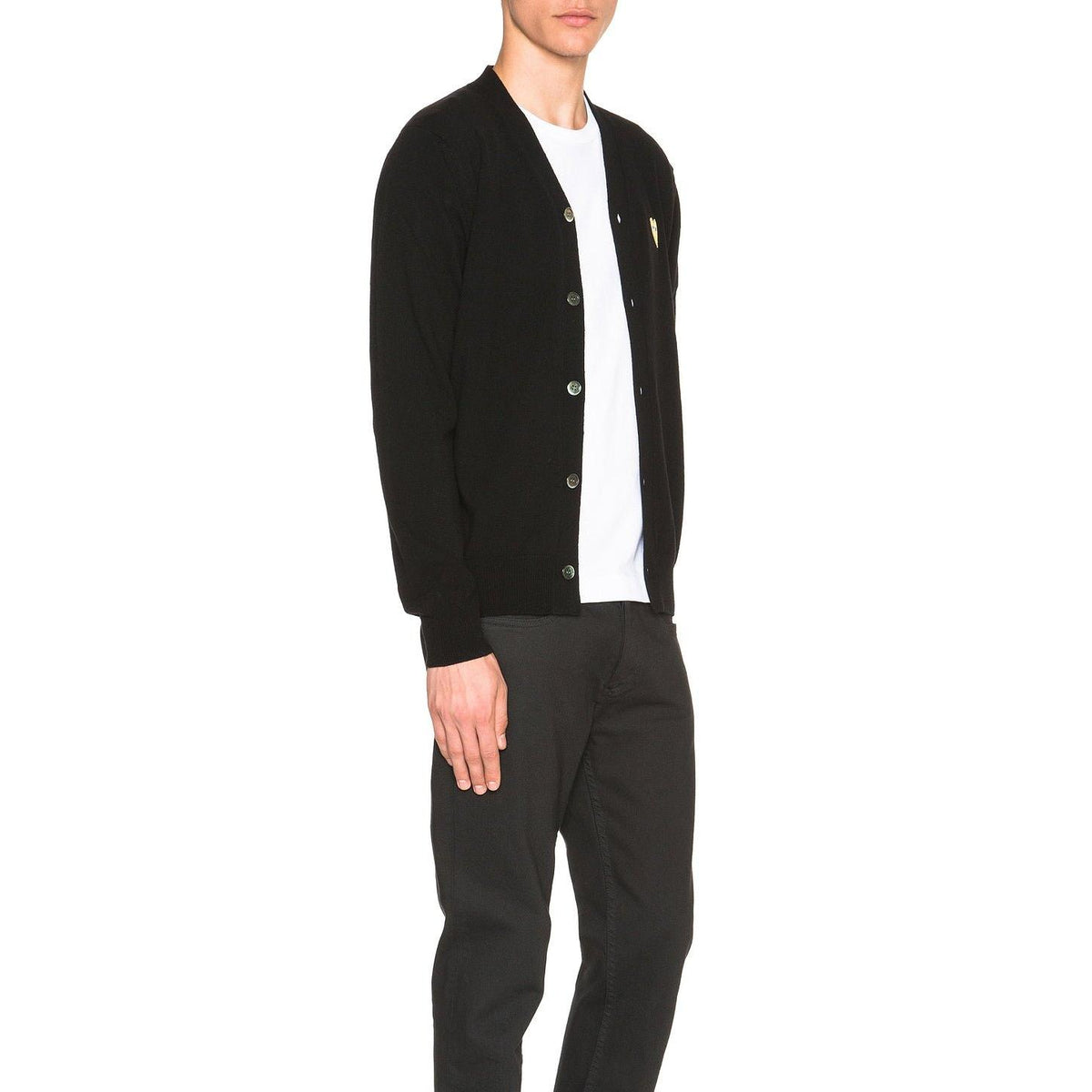 Comme des Garcons PLAY Cardigan With Gold Emblem Black - Im Your Wardrobe