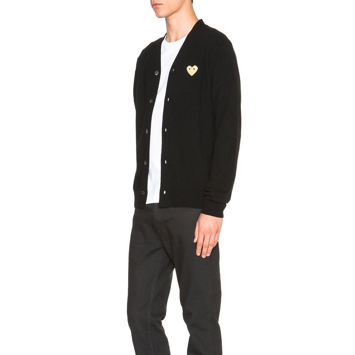 Comme des Garcons PLAY Cardigan With Gold Emblem Black - Im Your Wardrobe