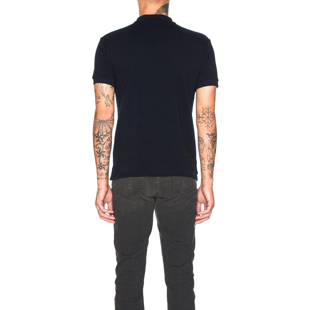 Comme des Garcons PLAY Cotton Polo With Red Emblem Navy - Im Your Wardrobe