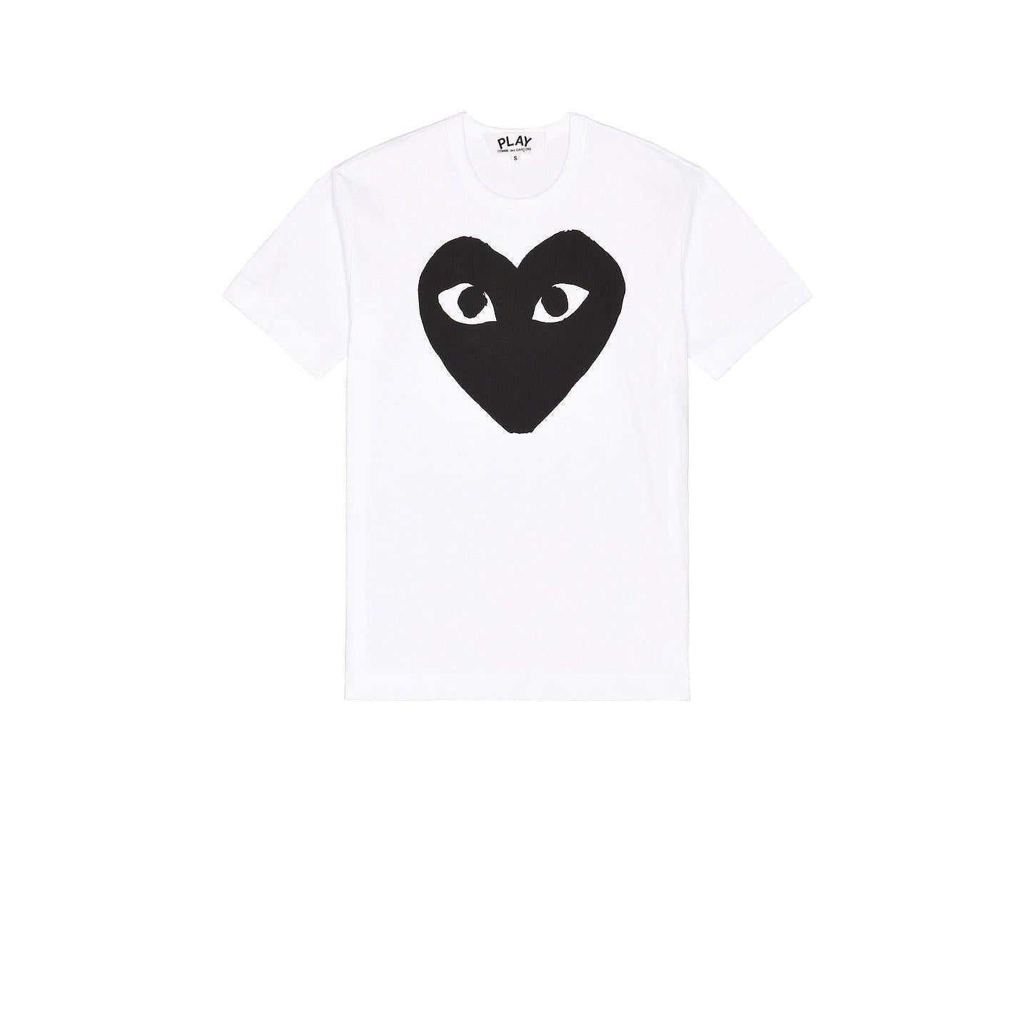 Comme des Garcons PLAY Emblem Cotton Tee White Black - Im Your Wardrobe