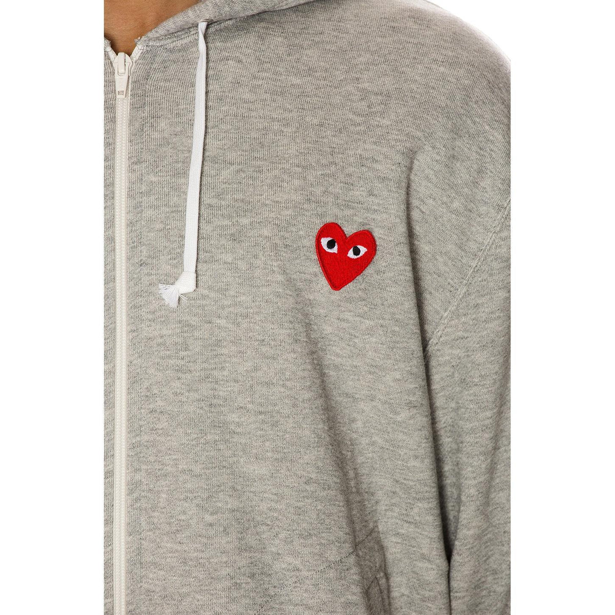 Comme des Garcons PLAY Full Zip Hoodie Grey - Im Your Wardrobe
