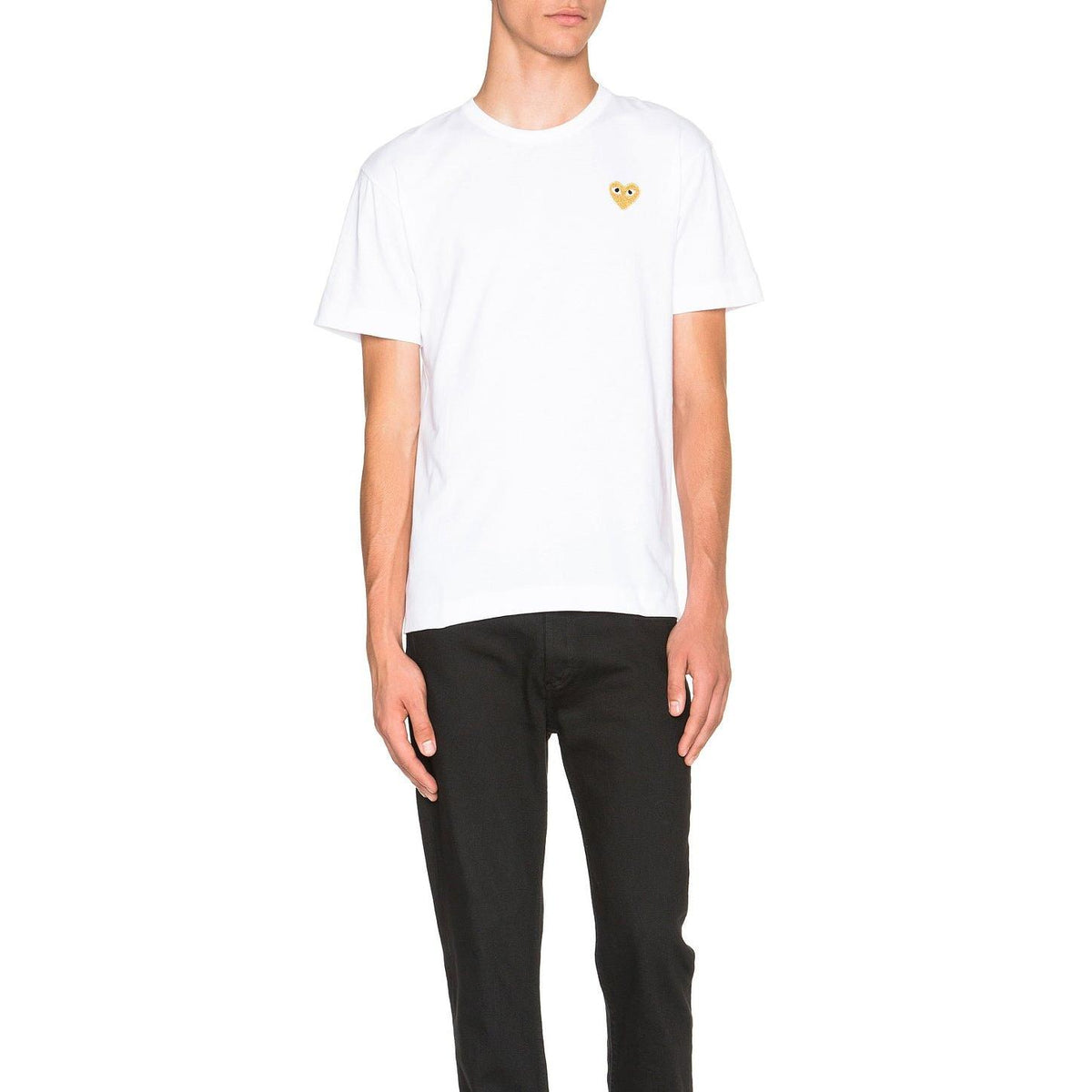 Comme des Garcons PLAY Gold Emblem Tee White - Im Your Wardrobe