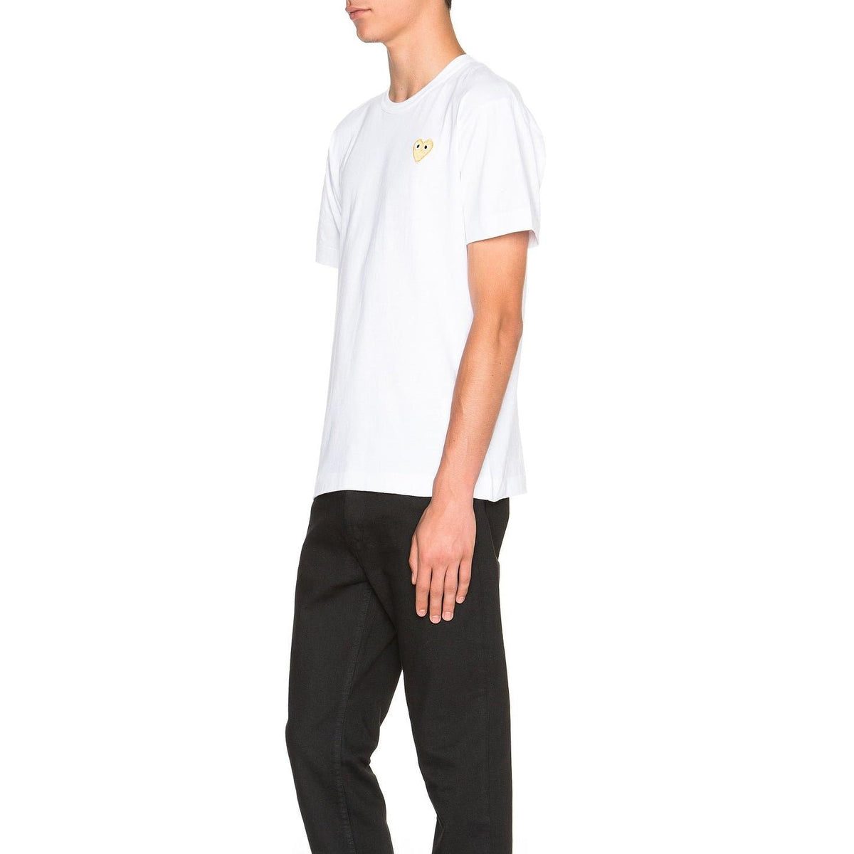 Comme des Garcons PLAY Gold Emblem Tee White - Im Your Wardrobe