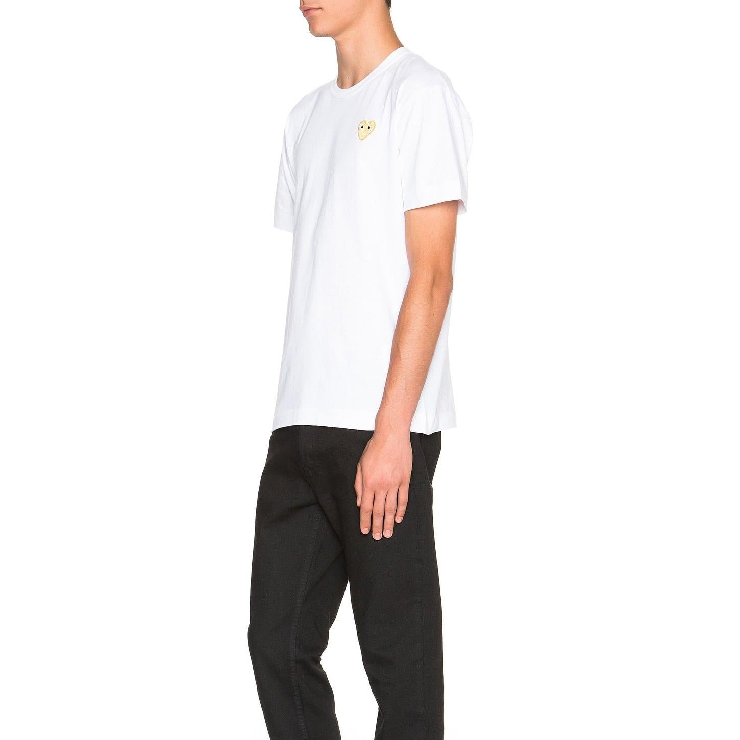 Comme des Garcons PLAY Gold Emblem Tee White - Im Your Wardrobe