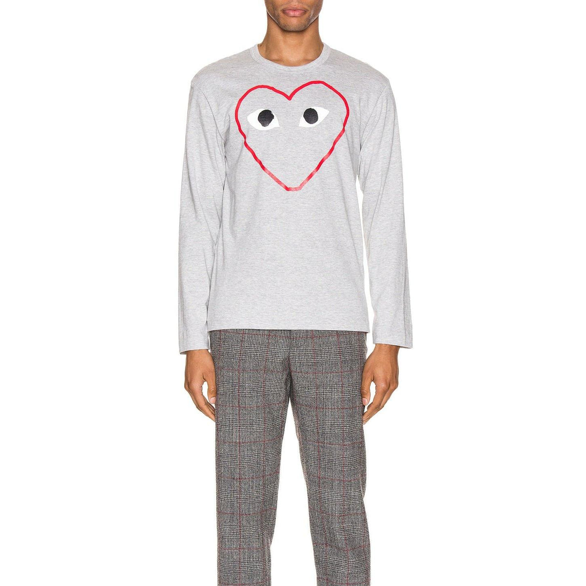 Comme des Garcons PLAY Heart Logo Long Sleeve Tee Grey - Im Your Wardrobe