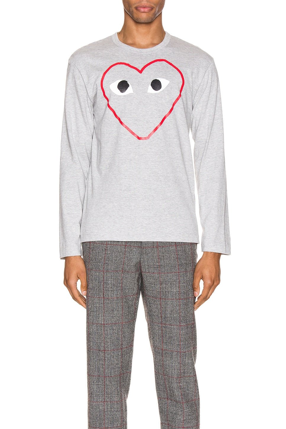 Comme des Garcons PLAY Heart Logo Long Sleeve Tee Grey