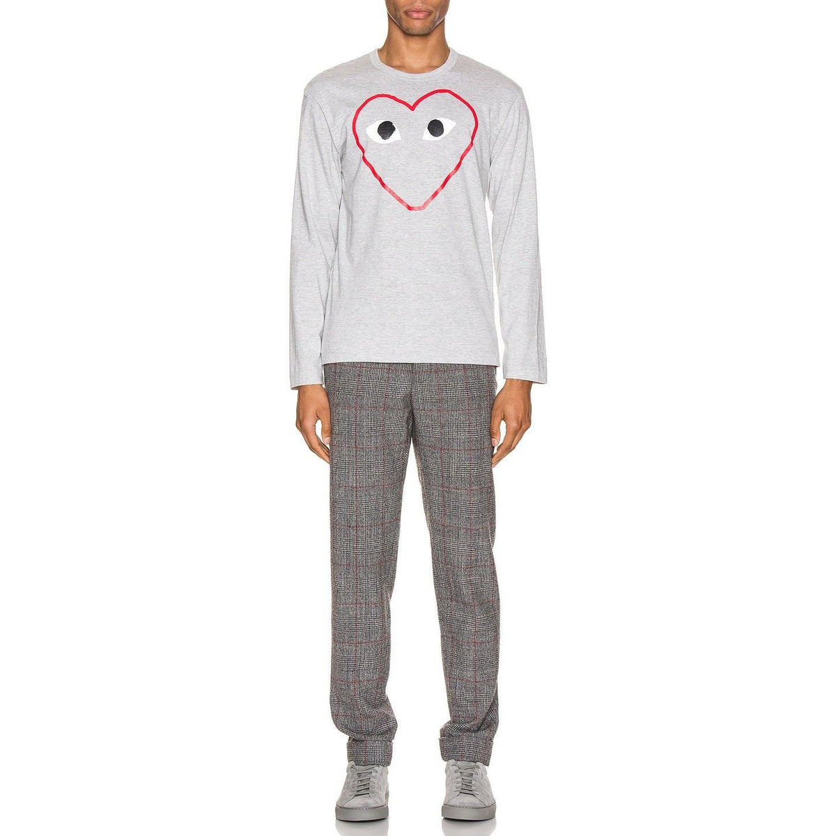 Comme des Garcons PLAY Heart Logo Long Sleeve Tee Grey - Im Your Wardrobe