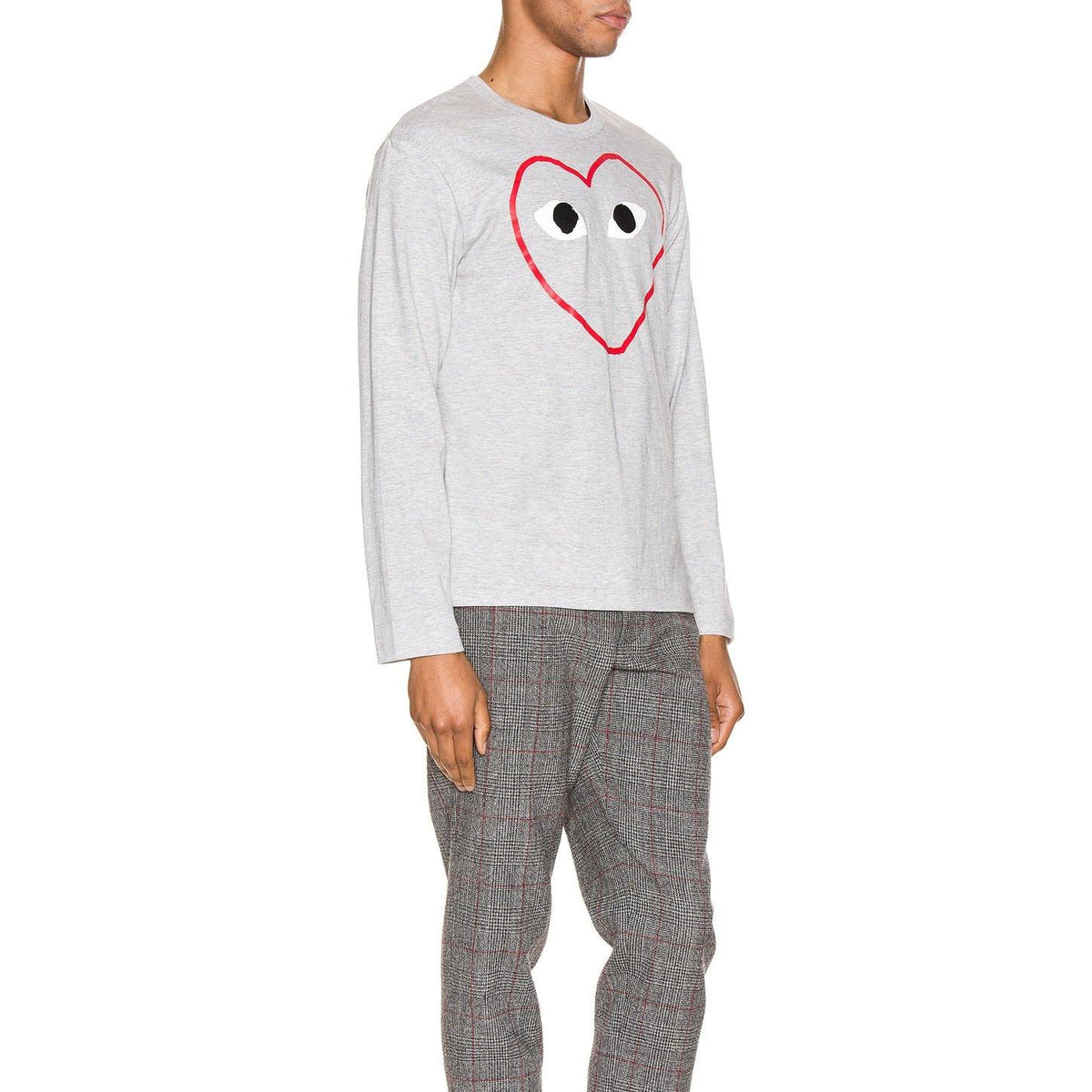 Comme des Garcons PLAY Heart Logo Long Sleeve Tee Grey - Im Your Wardrobe