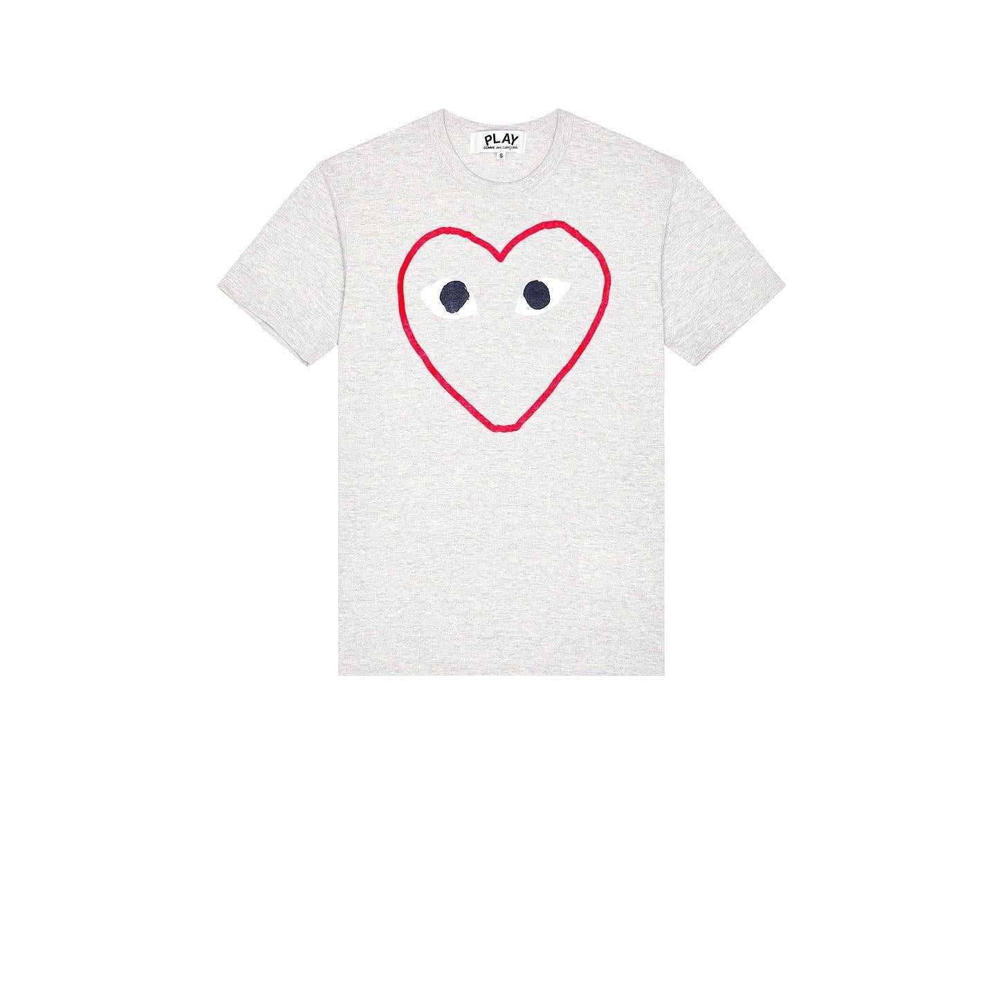 Comme des Garcons PLAY Heart Logo Tee Grey - Im Your Wardrobe