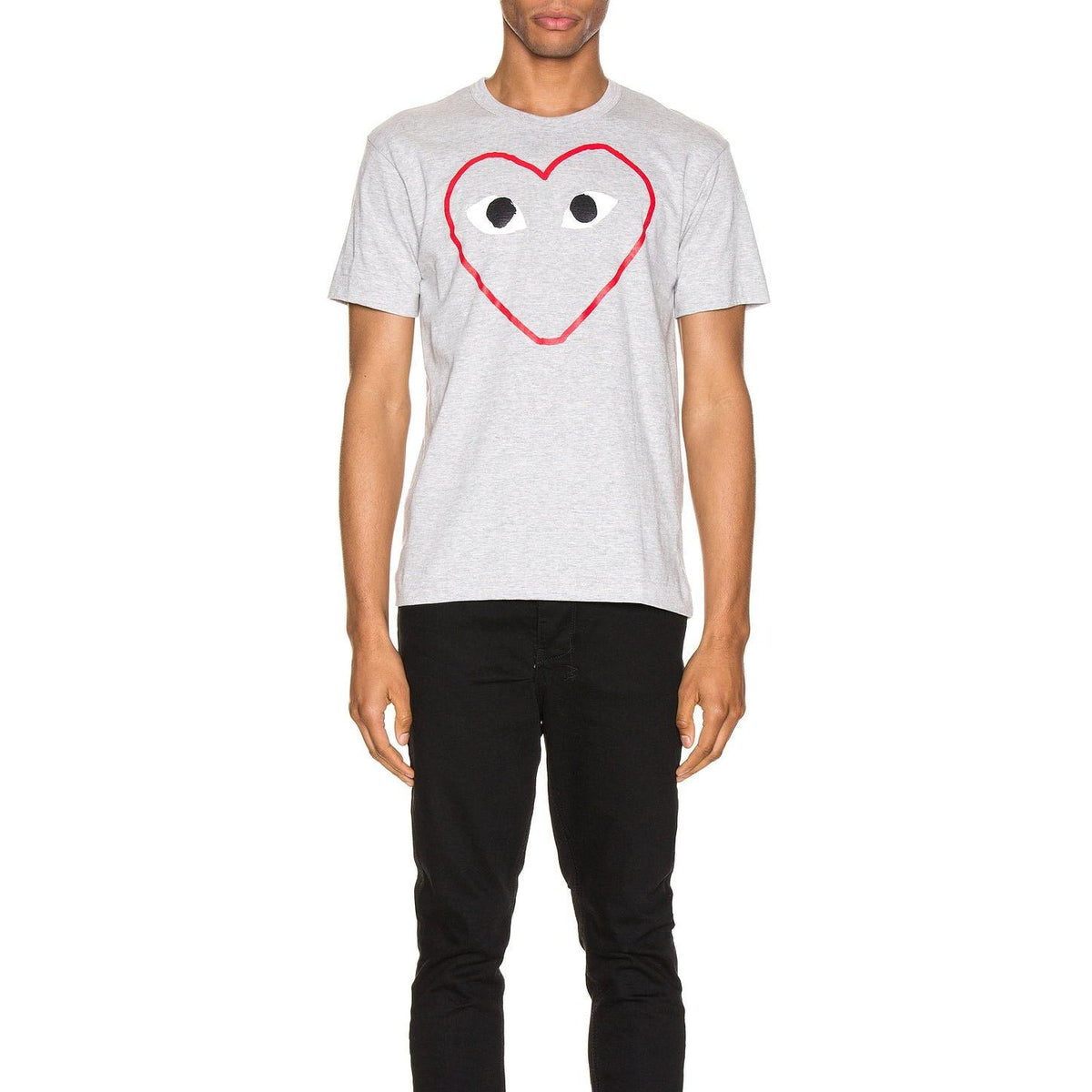 Comme des Garcons PLAY Heart Logo Tee Grey - Im Your Wardrobe