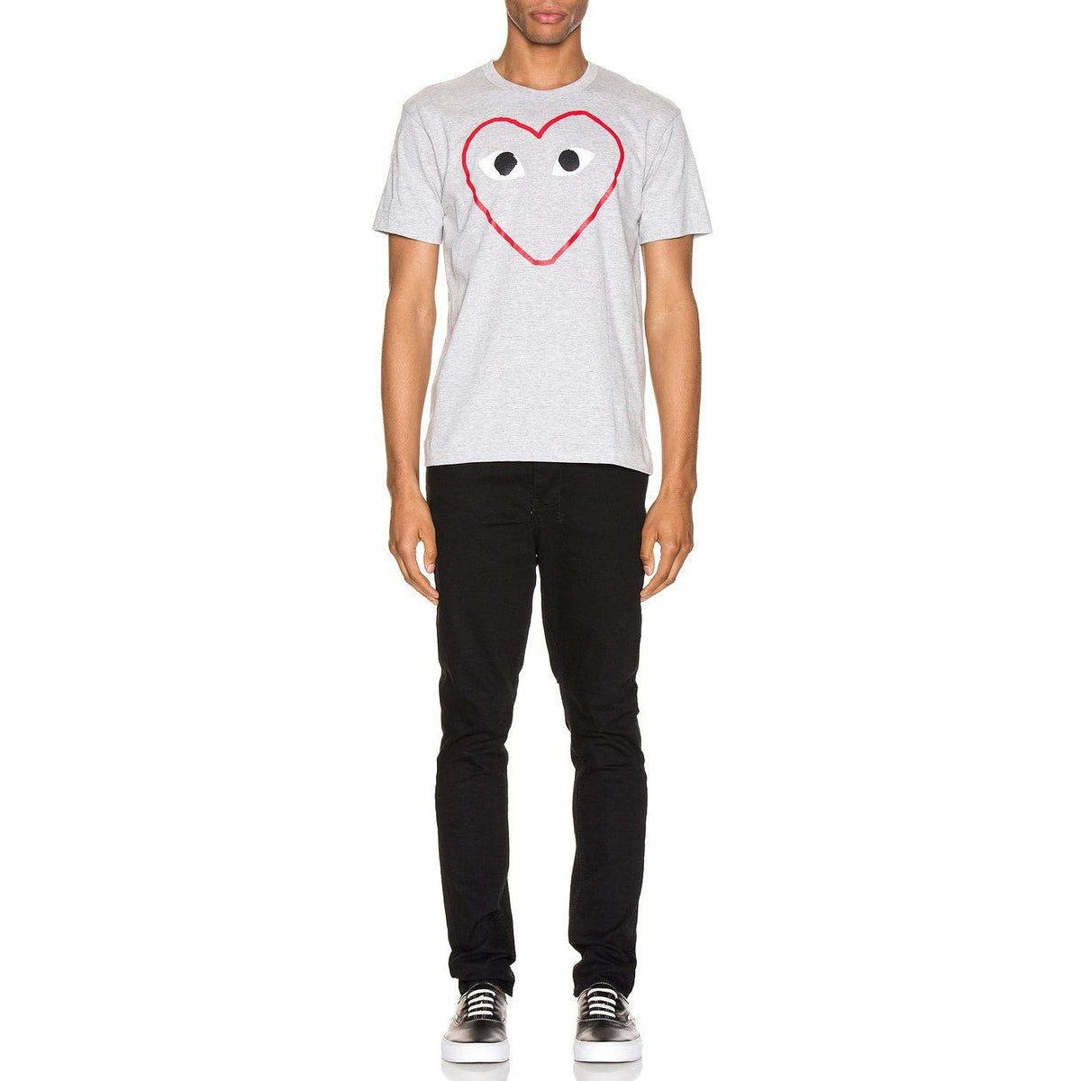 Comme des Garcons PLAY Heart Logo Tee Grey - Im Your Wardrobe