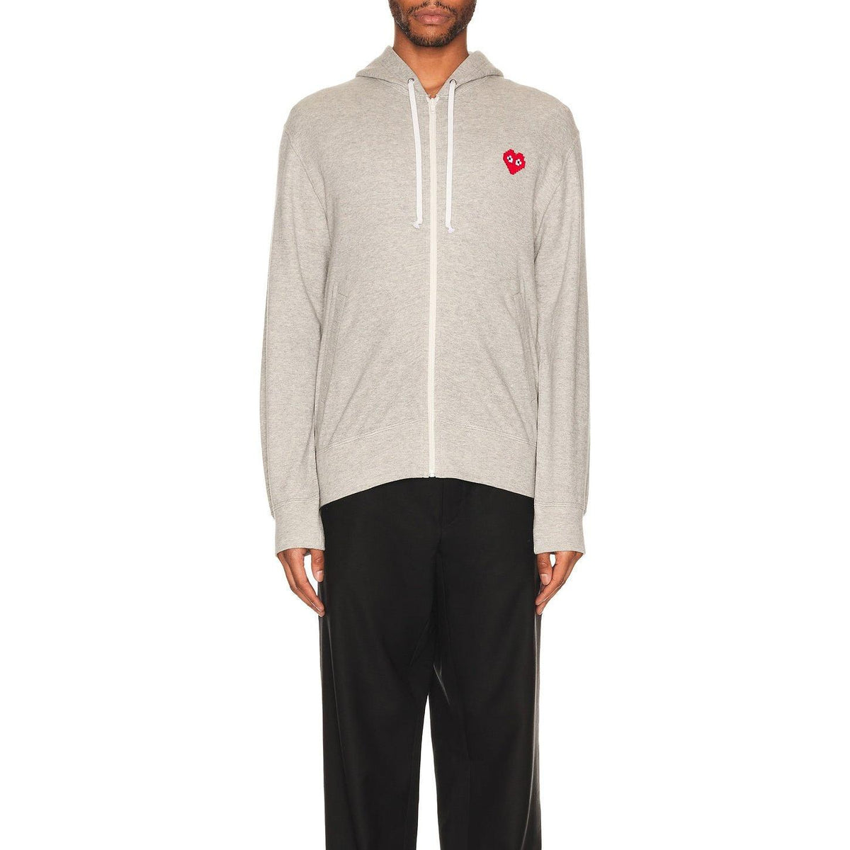 Comme des Garcons PLAY Invader Hooded Sweatshirt Grey - Im Your Wardrobe