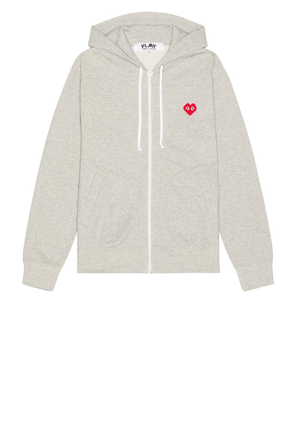 Comme des Garcons PLAY Invader Hooded Sweatshirt Grey