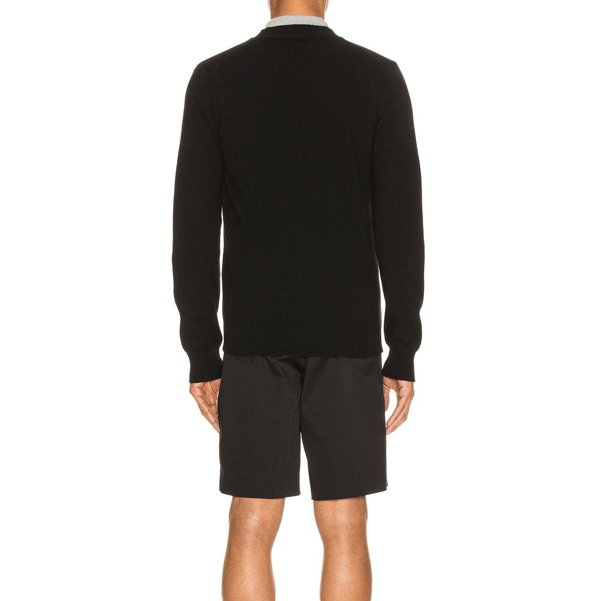 Comme des Garcons PLAY Lambswool Cardigan With Black Emblem Black - Im Your Wardrobe