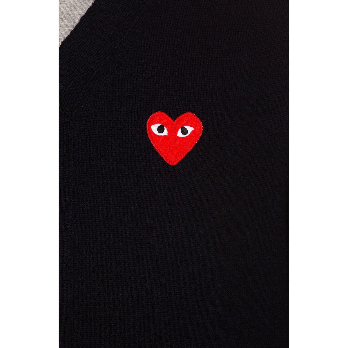 Comme des Garcons PLAY Lambswool Cardigan With Red Emblem Navy - Im Your Wardrobe