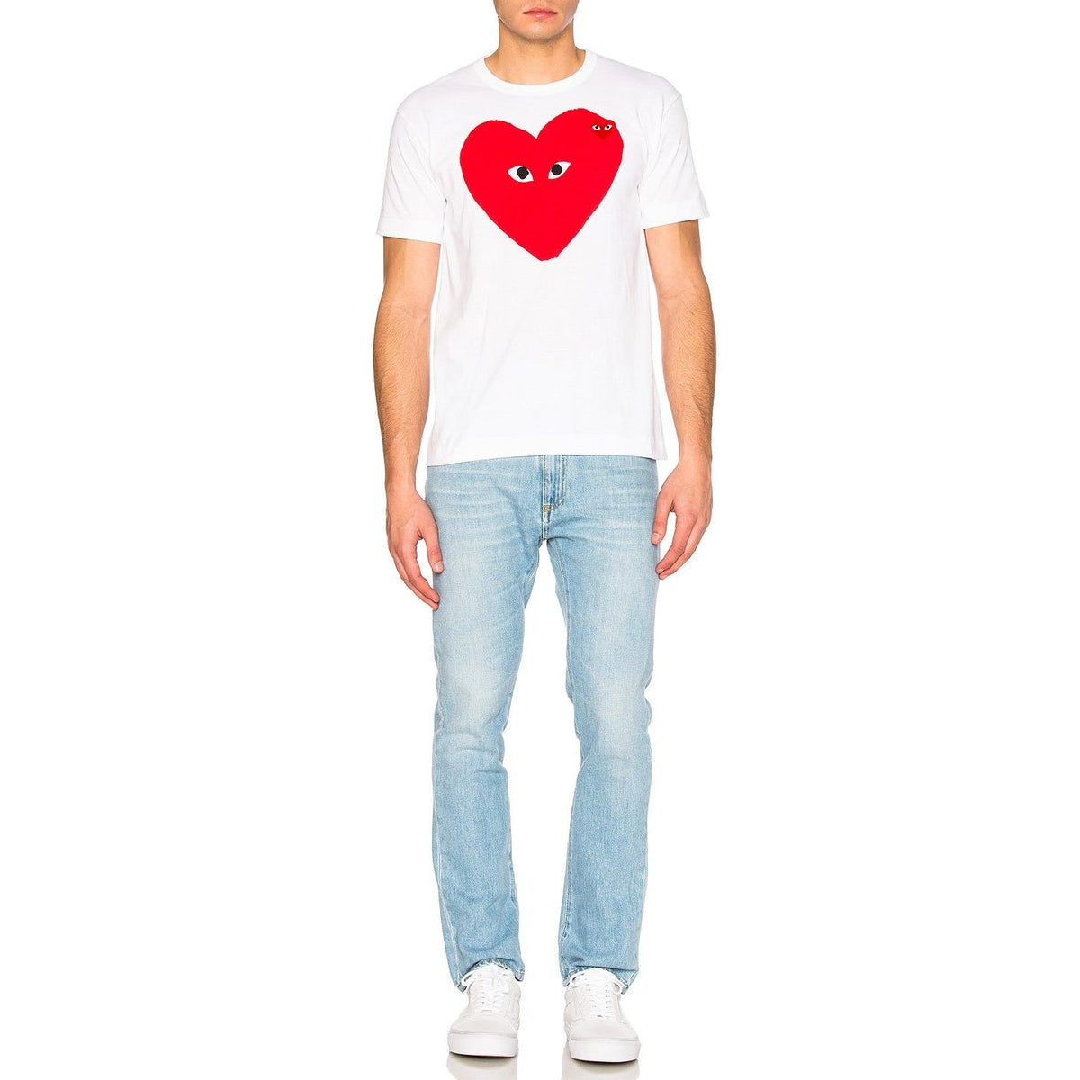 Comme des Garcons PLAY Large Heart Tee White - Im Your Wardrobe