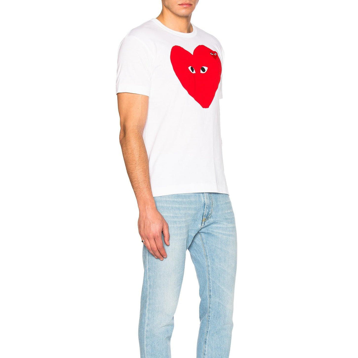 Comme des Garcons PLAY Large Heart Tee White - Im Your Wardrobe