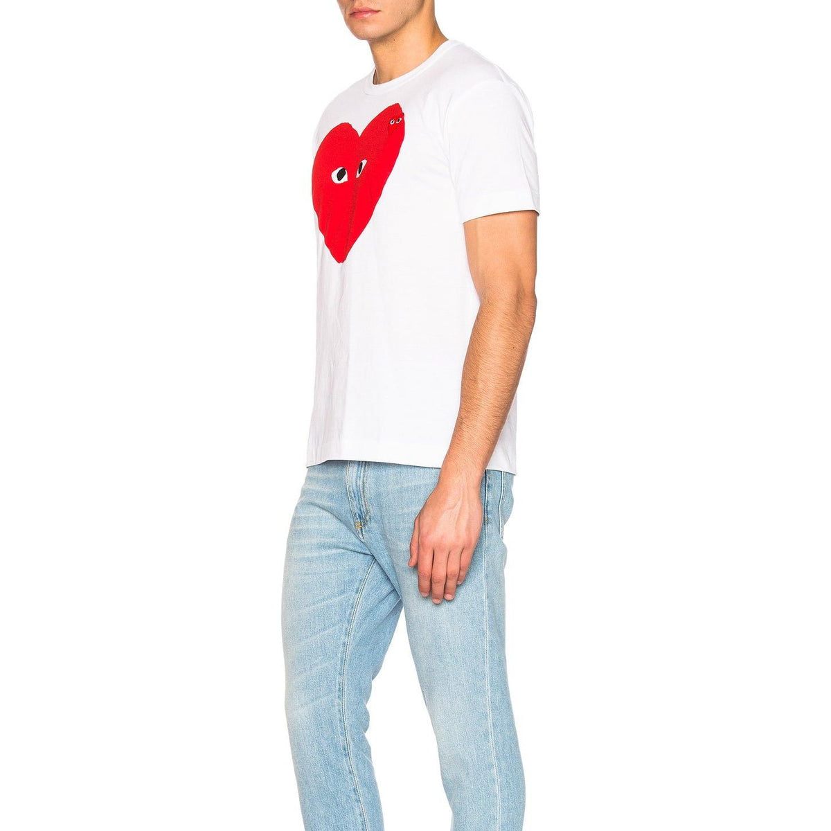 Comme des Garcons PLAY Large Heart Tee White - Im Your Wardrobe
