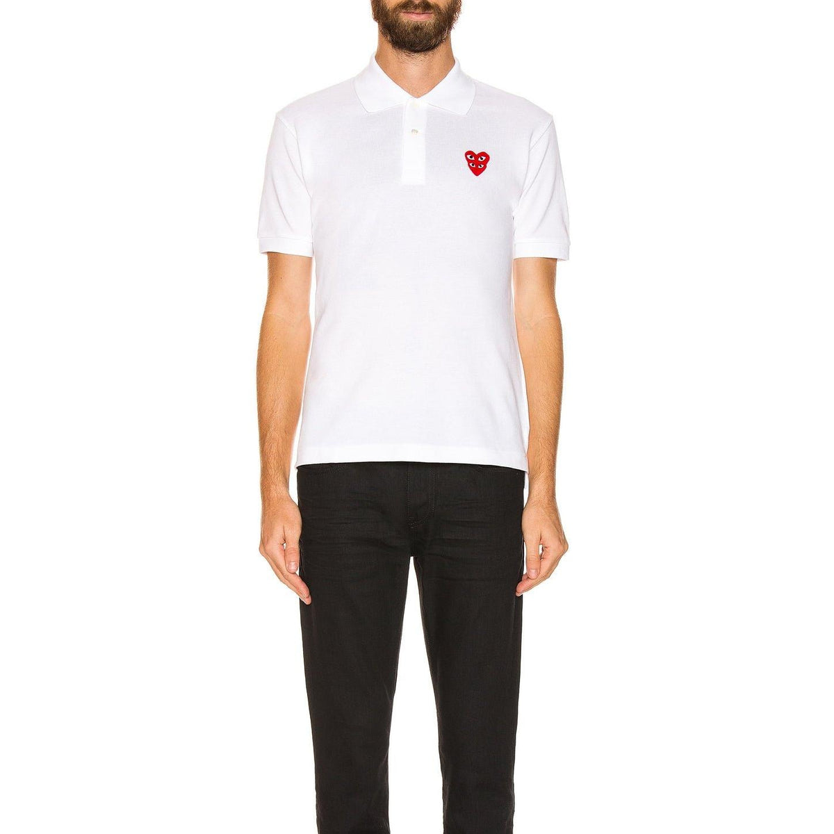 Comme des Garcons PLAY Polo T-Shirt White - Im Your Wardrobe