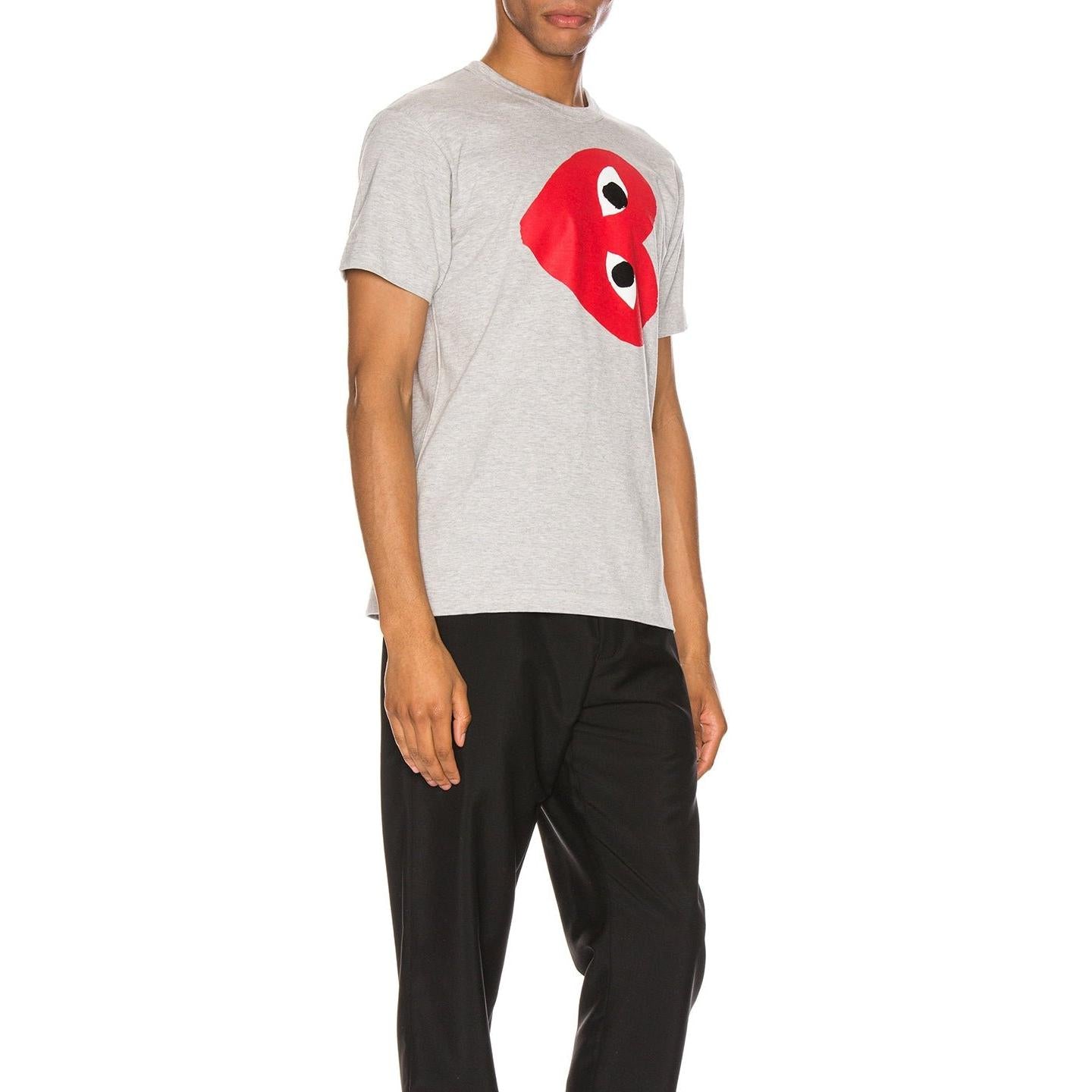 Comme des Garcons PLAY Sideways Heart Logo Tee Grey - Im Your Wardrobe