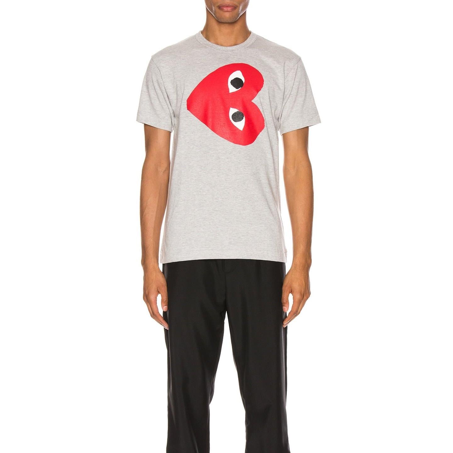 Comme des Garcons PLAY Sideways Heart Logo Tee Grey - Im Your Wardrobe