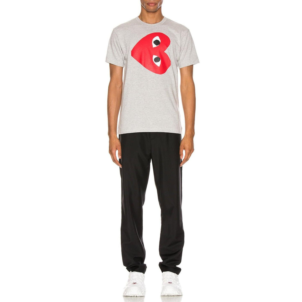 Comme des Garcons PLAY Sideways Heart Logo Tee Grey - Im Your Wardrobe