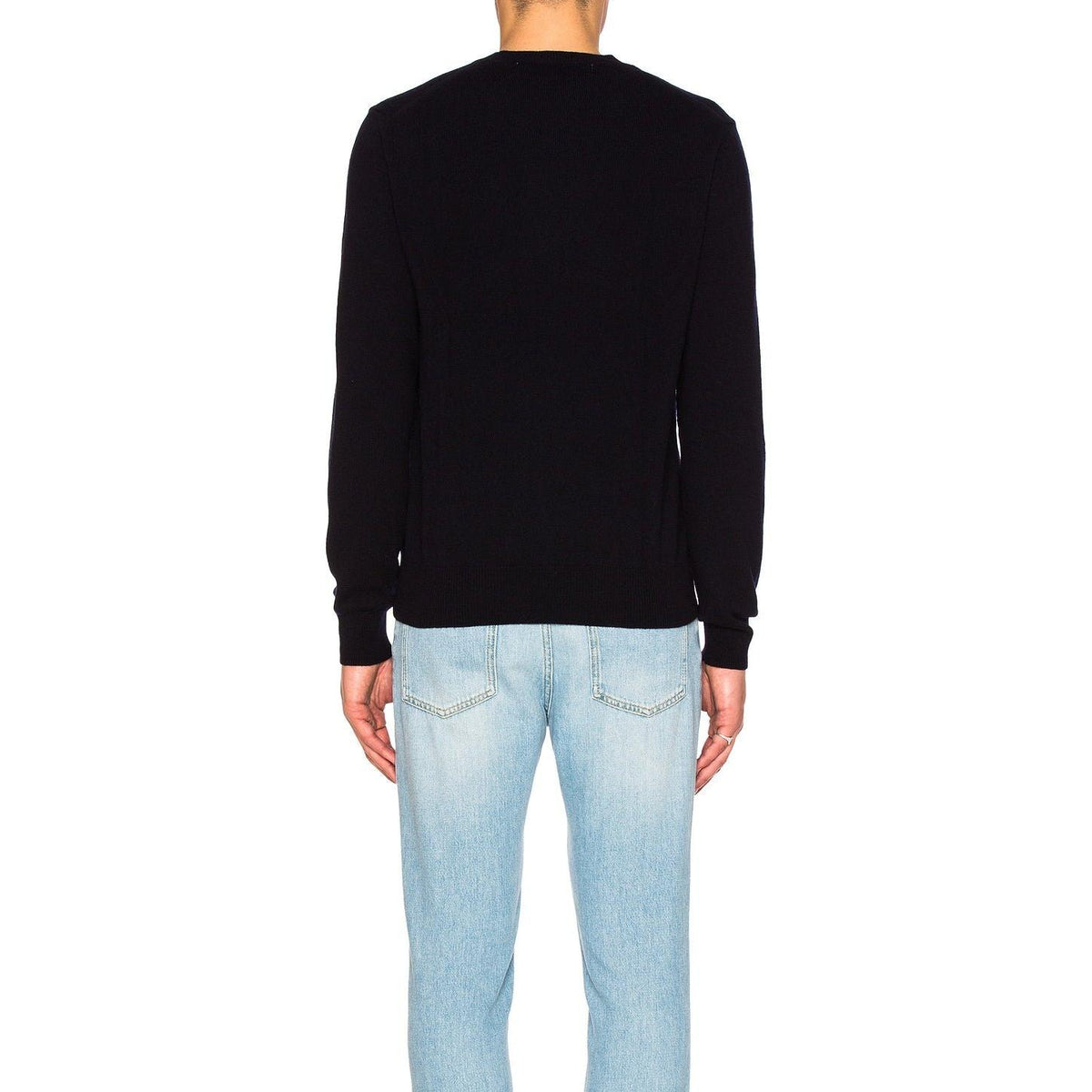 Comme des Garcons PLAY V Neck Double Emblem Sweater Black - Im Your Wardrobe