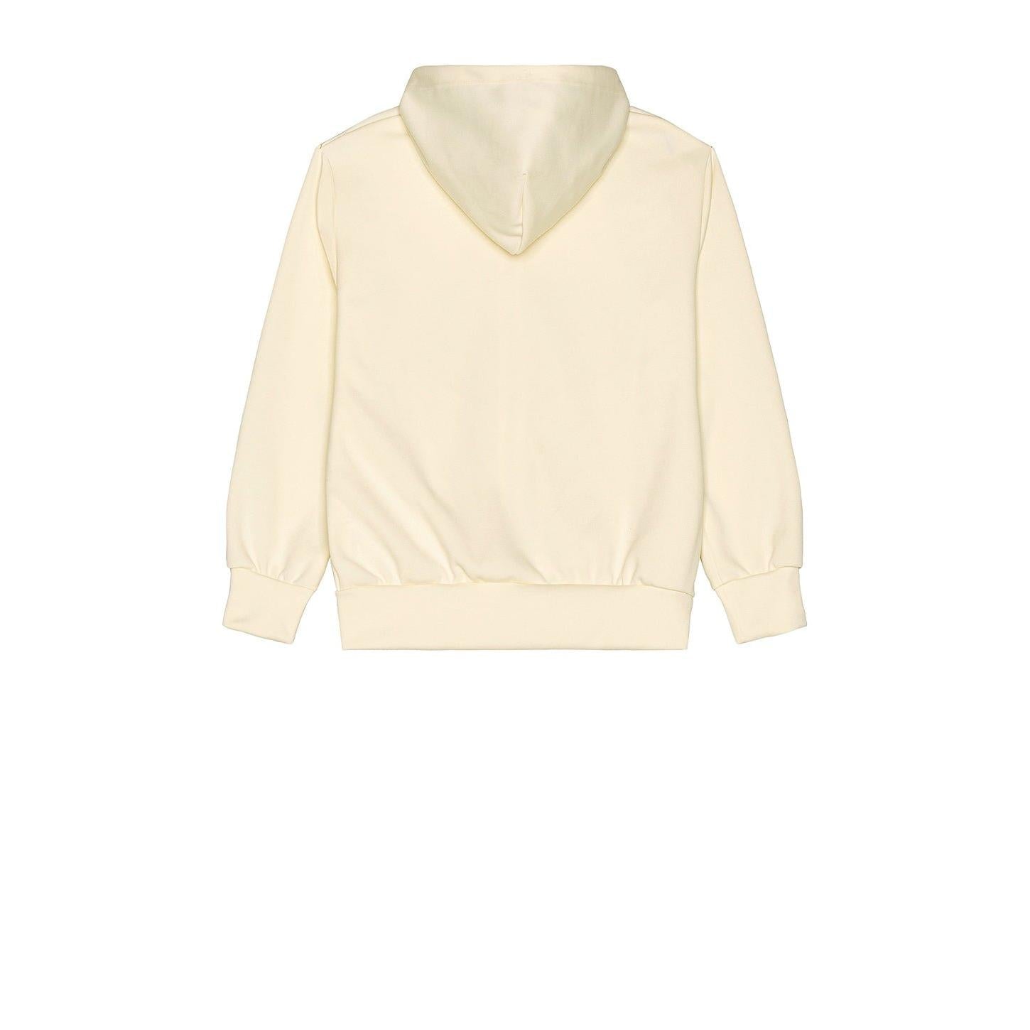 Comme des Garcons PLAY Zip Poly Hoodie With Red Emblem Ivory - Im Your Wardrobe