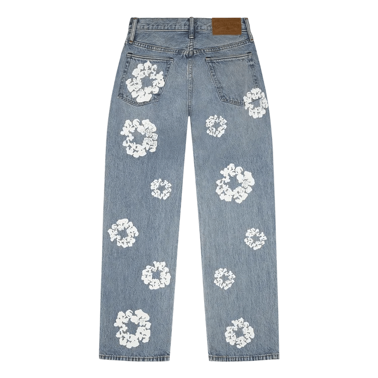 Denim Tears Baggy Cotton Wreath Denim Pant Light Wash - Im Your Wardrobe