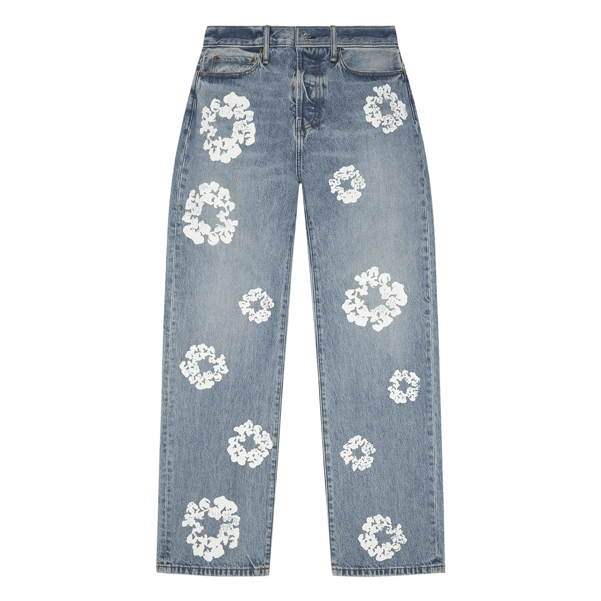 Denim Tears Baggy Cotton Wreath Denim Pant Light Wash - Im Your Wardrobe