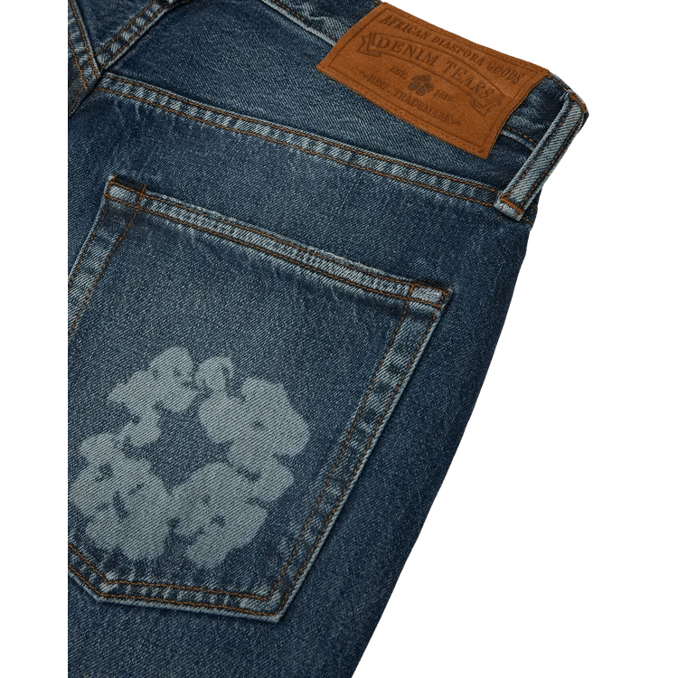 Denim Tears Baggy Laser Cotton Wreath Denim Pant Dark Wash - Im Your Wardrobe