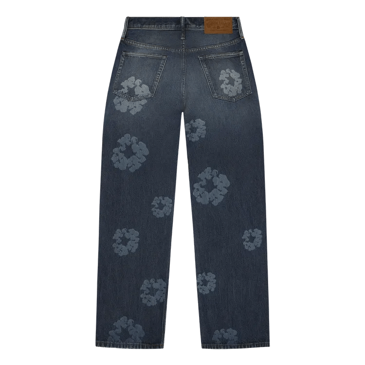 Denim Tears Baggy Laser Cotton Wreath Denim Pant Dark Wash - Im Your Wardrobe