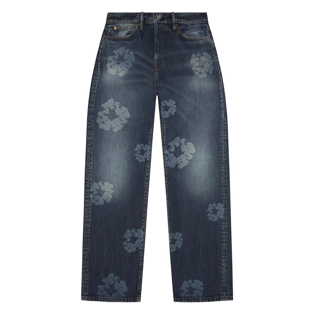 Denim Tears Baggy Laser Cotton Wreath Denim Pant Dark Wash - Im Your Wardrobe