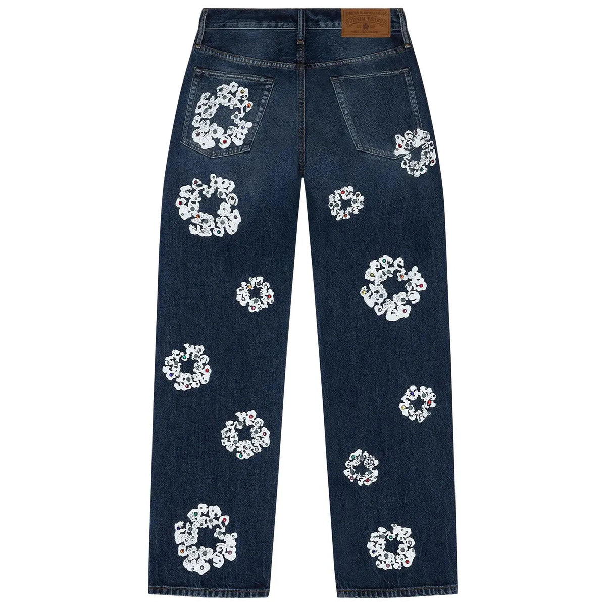 Denim Tears Baggy Rhinestone Cotton Wreath Denim Pant Dark Wash - Im Your Wardrobe