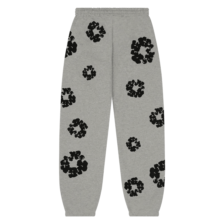 Denim Tears Black Cotton Wreath Sweatpants Grey