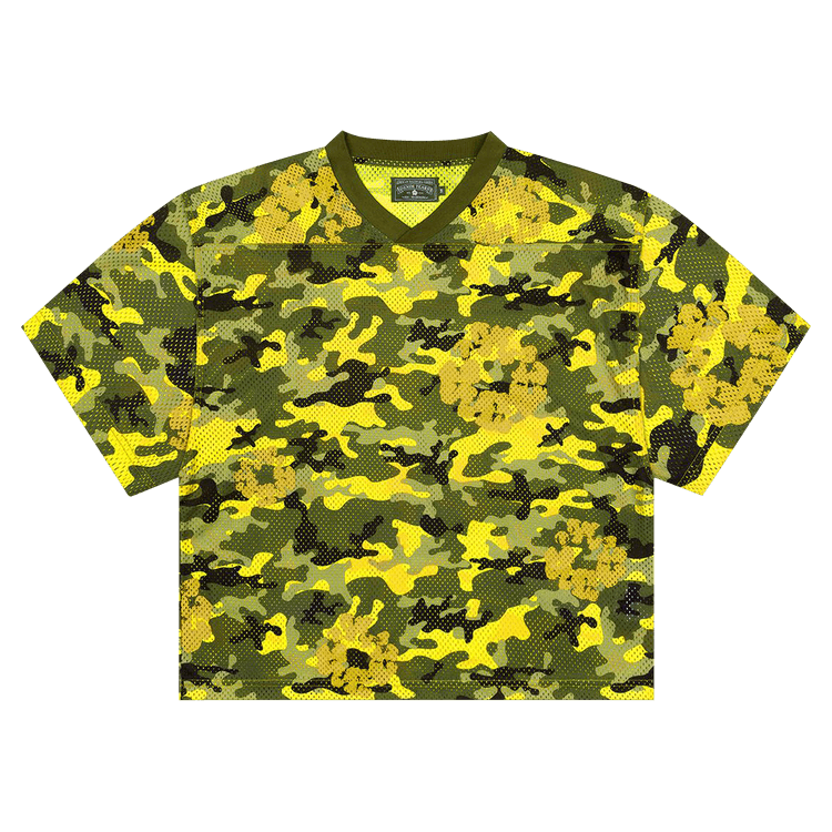 Denim Tears Camo Cotton Wreath Mesh Football Top Yellow - Im Your Wardrobe