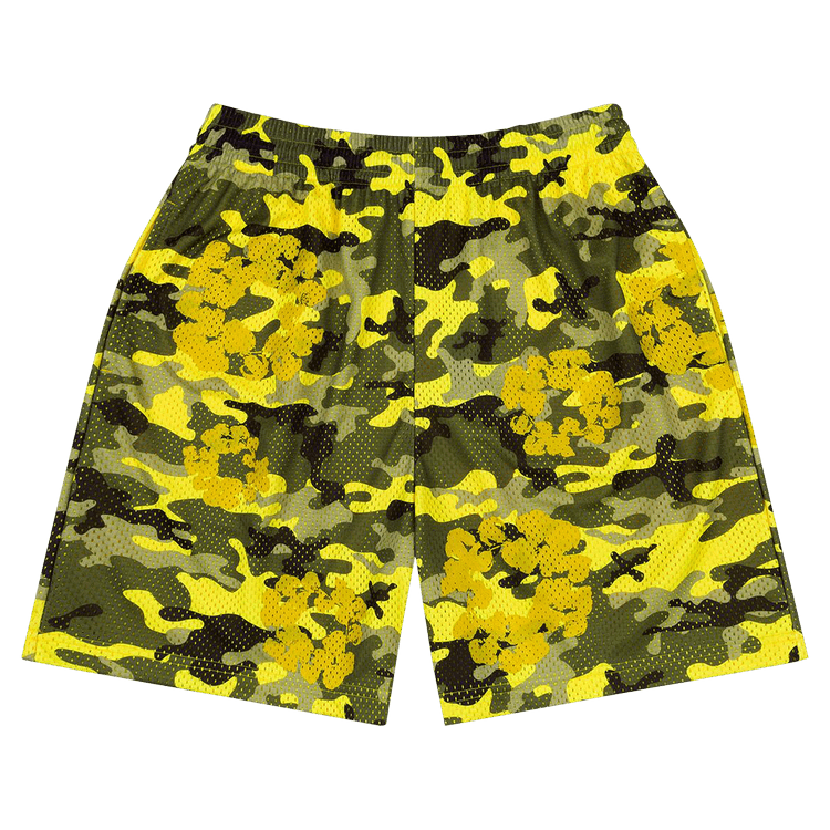 Denim Tears Camo Cotton Wreath Mesh Shorts Yellow - Im Your Wardrobe