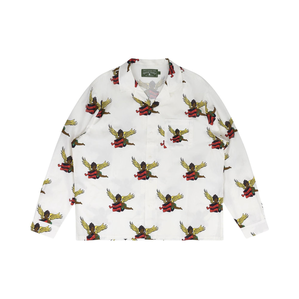 Denim Tears Cherub Long-Sleeve Button Up White - Im Your Wardrobe