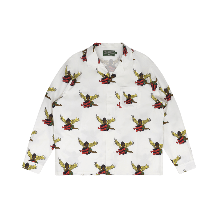 Denim Tears Cherub Long-Sleeve Button Up White - Im Your Wardrobe