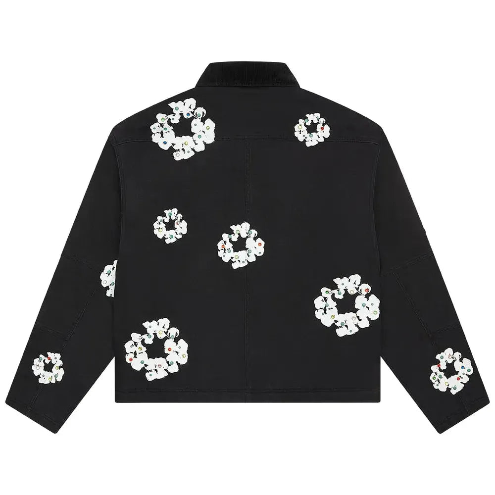Denim Tears Cotton Wreath Canvas Work Jacket Black