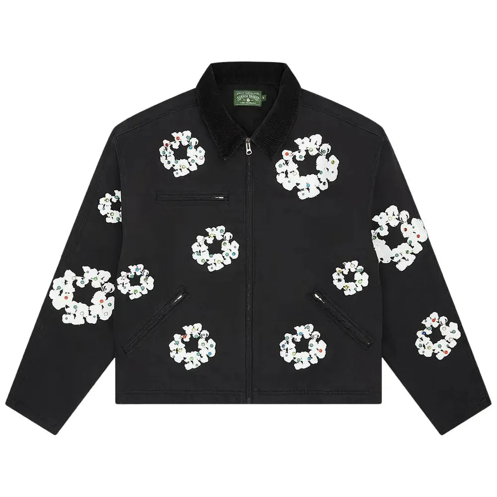 Denim Tears Cotton Wreath Canvas Work Jacket Black - Im Your Wardrobe